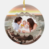 Family Wreath & Ocean 0893 Keramik Ornament (Hinten)