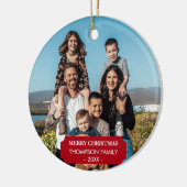 Family Xmas Photo Portrait Christmas Keramik Ornament (Links)