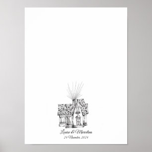 Family Zuhause Fingerprint Wedding Gästebuch