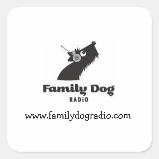 Familydogradio Square Stickers (Vorderseite)