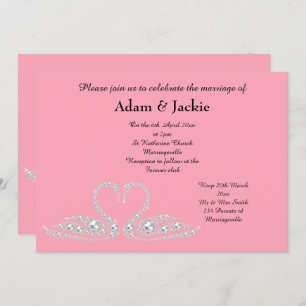 FAMINGO PINK SWAN ELEGANT WEDING EINLADUNG