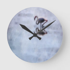 Famingo wandern im Heidelwasser Runde Wanduhr