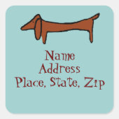 Famous Abstract Dachshund Quadratischer Aufkleber (Vorderseite)