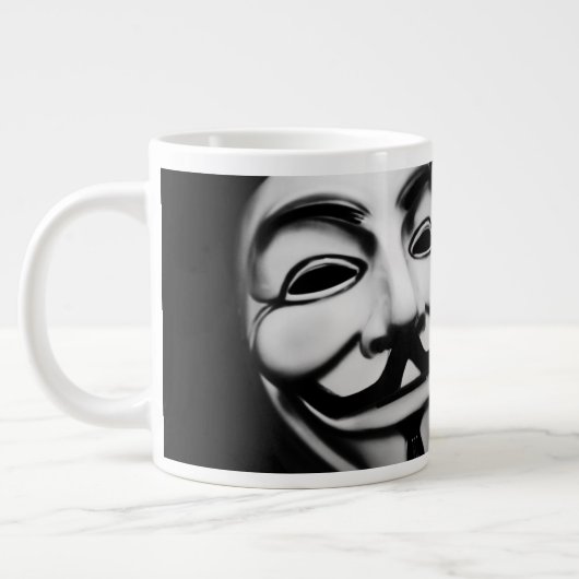 Famous Anonymous Hacker Smile Jumbo-Tasse (Links)