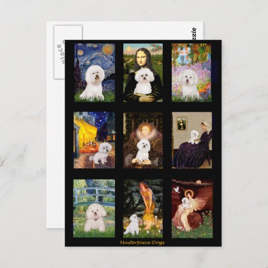 Famous Art Bichon Frise Composite Postkarte (Vorne/Hinten)