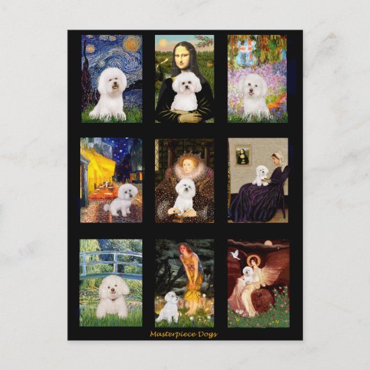Famous Art Bichon Frise Composite Postkarte (Vorderseite)
