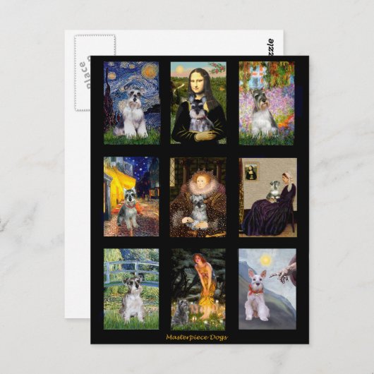 Famous Art Schnauzer Composite Postkarte (Vorne/Hinten)