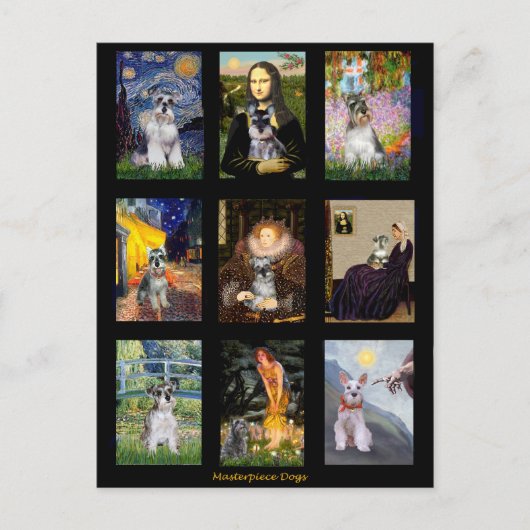 Famous Art Schnauzer Composite Postkarte (Vorderseite)