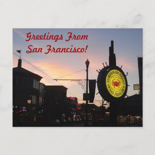Famous Fisherman's Wharf Sign Postcard Postkarte (Vorderseite)
