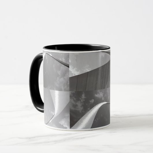 Famous Gateway Arch Black, White & Gray  Tasse (Vorderseite Links)