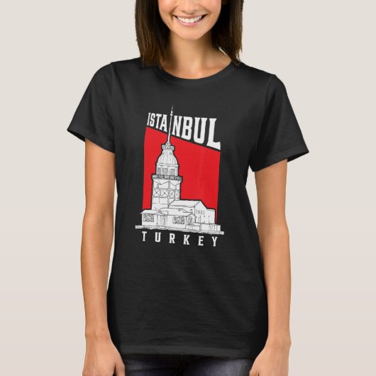 Famous Istanbul Landmarks Maidenu2019s Tower Turke T-Shirt (Vorderseite)