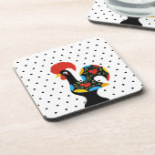 Famous Rooster of Barcelos Nr 09 - Polka Dots Untersetzer (Linke Seite)
