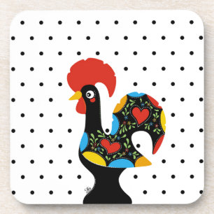 Famous Rooster of Barcelos Nr 09 - Polka Dots Untersetzer
