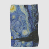 Famous Starry Night & Van Gogh / Vintage Kunst Golfhandtuch (Vorderseite)