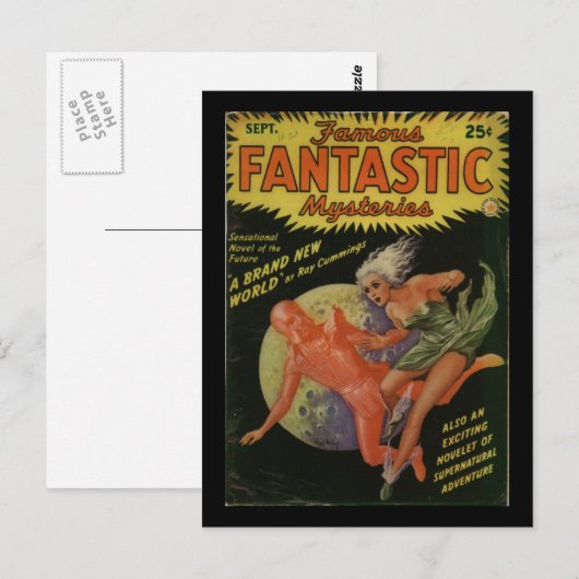 Famousfantastisch1Pulp Art Postkarte (Vorne/Hinten)