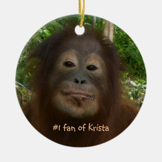 Fan #1 von Krista Orang-Utan Keramik Ornament (Vorne)