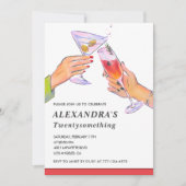 Fan 23. Geburtstag Party Einladungen Cocktail (Vorderseite)