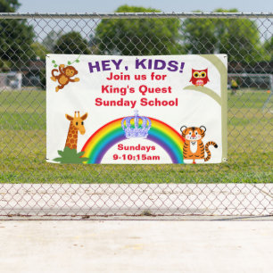 Fan Animal Sunday School Banner