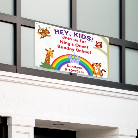 Fan Animal Sunday School Banner (Äußeres Gebäude)