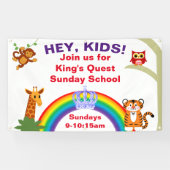 Fan Animal Sunday School Banner (Horizontal)