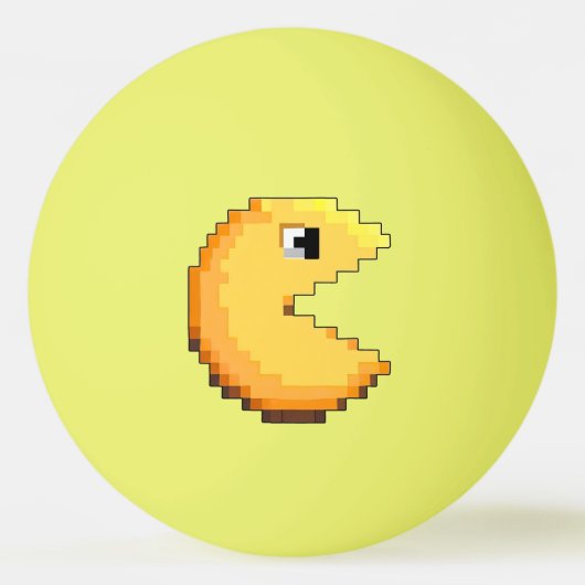 FAN ART PACman TRIBUTE GELB PIXEL ART Tischtennisball (Vorderseite)