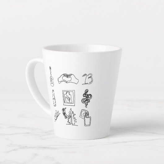 Fan Art Taylor Alben Line Zeichnend Latte Tasse (Linke Ecke)