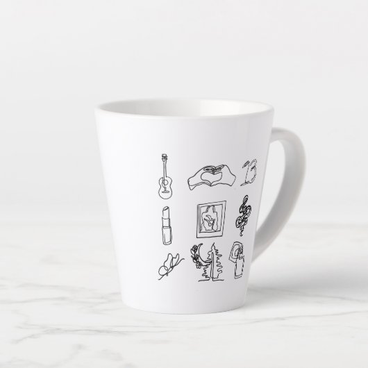 Fan Art Taylor Alben Line Zeichnend Latte Tasse (Rechte Ecke)