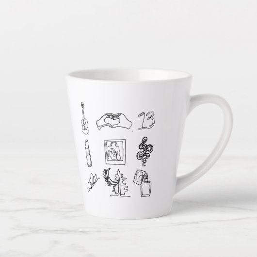 Fan Art Taylor Alben Line Zeichnend Latte Tasse (Rechts)