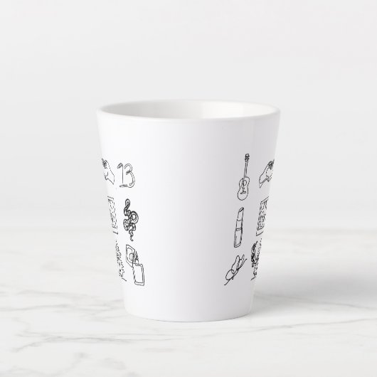 Fan Art Taylor Alben Line Zeichnend Latte Tasse (Vorderseite)