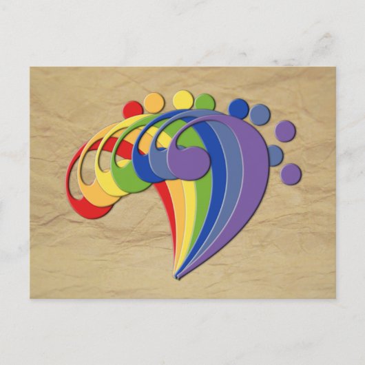 Fan Bass Rainbow Postkarte (Vorderseite)