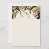 Fan Black Gold Balloon Arch Graduation Party Einladung (Rückseite)