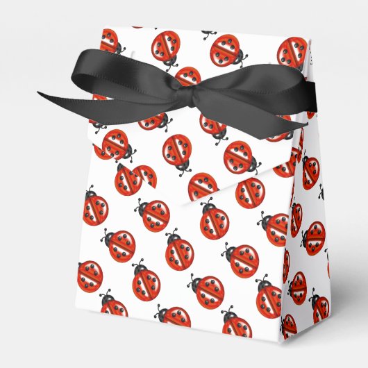 Fan-Box: Red and White Ladybugs Party Geschenkschachtel (Vorderseite)