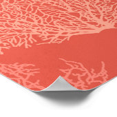 Fan Coral Print, Shades of Coral Orange Poster (Ecke)