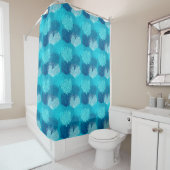 Fan Coral Print, Türkis, Aqua und Cobalt Blue Duschvorhang (Beispiel)