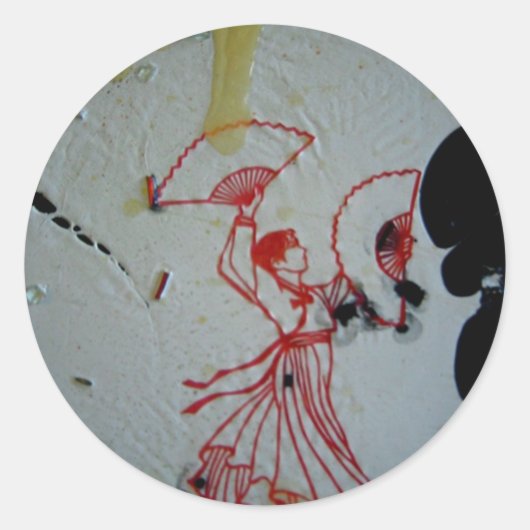 "Fan Dancer 2" Runder Aufkleber (Vorderseite)