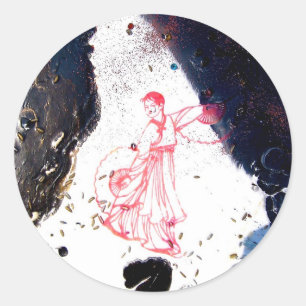 "Fan Dancer Detail" Runder Aufkleber
