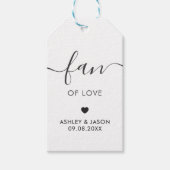 Fan der Liebe, Handfan-Gefallen, Hochzeitszettel Geschenkanhänger (Vorderseite)