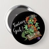 Fan Dragon "Fantasy Geek!" Button (Vorne & Hinten)