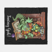 Fan Dragon "Fantasy Geek!" Fleecedecke (Vorderseite (Horizontal))