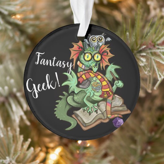 Fan Dragon "Fantasy Geek!" Ornament (Baum)