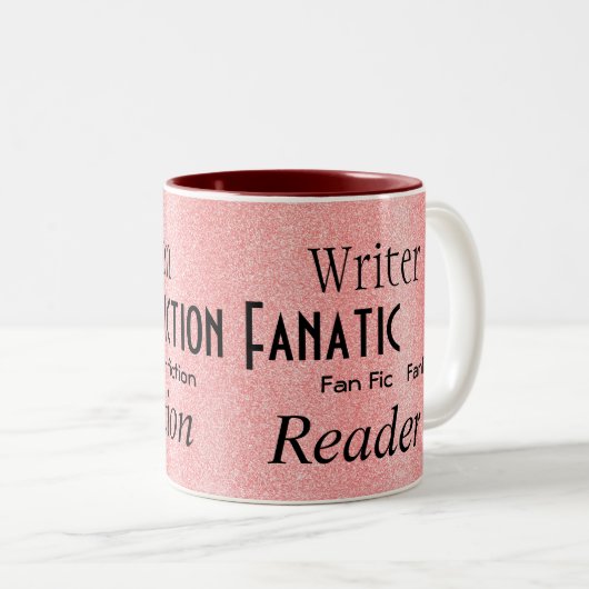 "Fan-Fiktions-Fanatiker " Zweifarbige Tasse (VorderseiteRechts)