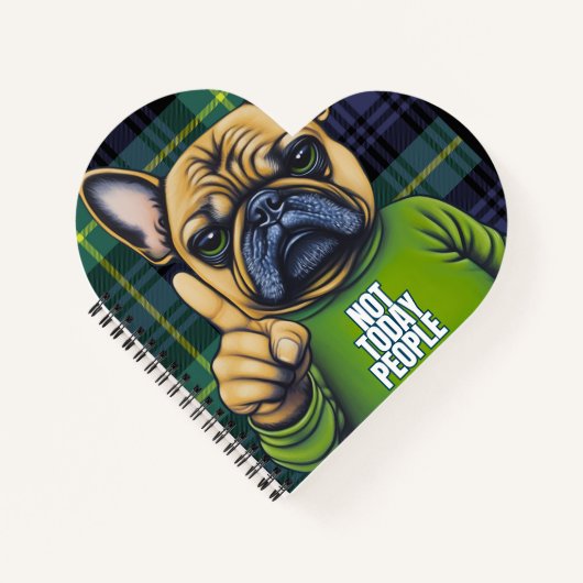 Fan French Bulldog Kariert Notizblock (Vorderseite)