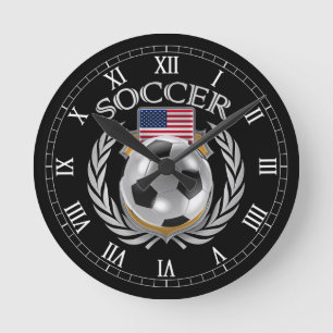 Fan-Gang USA-Fußball-2016 Runde Wanduhr