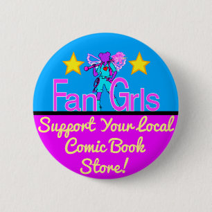 Fan Girls Unite! Comic Book Inspiriert Button-Butt Button