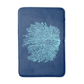 Fan-korallenroter Druck, Aqua auf tiefem Badematte (Vorderseite Vertikal)