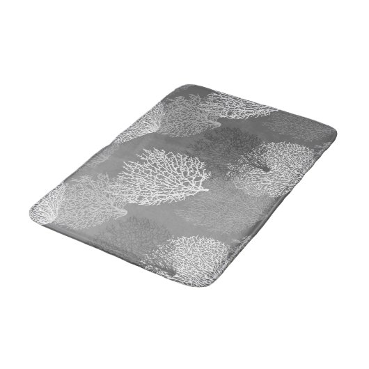 Fan-korallenroter Druck, Schatten des silbernen Badematte (Schrägansicht)