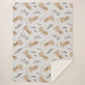 Fan Labradoodle Hand Drawn Sherpa Blanken Sherpadecke (Vorderseite)