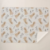 Fan Labradoodle Hand Drawn Sherpa Blanken Sherpadecke (Vorderseite (Horizontal))