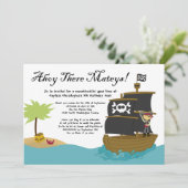 Fan niedlicher Junge-Piratengeburt Einladung (Stehend Vorderseite)