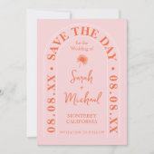 Fan Palm Leaf Tropical Bright Summer Save the Date Einladung (Vorderseite)